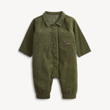 Olive Corduroy Magnetic Romper