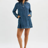 The Drapey Denim Mini Dress