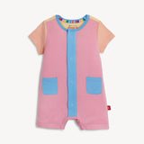 Colorblock Shell Pink Modal Magnetic Romper