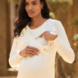 Amalia Ripple Stitch Maternity + Nursing Sweater