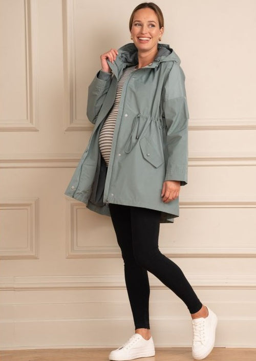 Sage Green 3 in 1 Maternity + Babywearing Raincoat