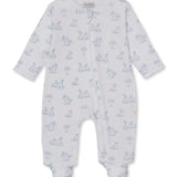 Springtime Bunny Fun Blue Zip Footie