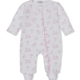 Springtime Bunny Fun Pink Zip Footie