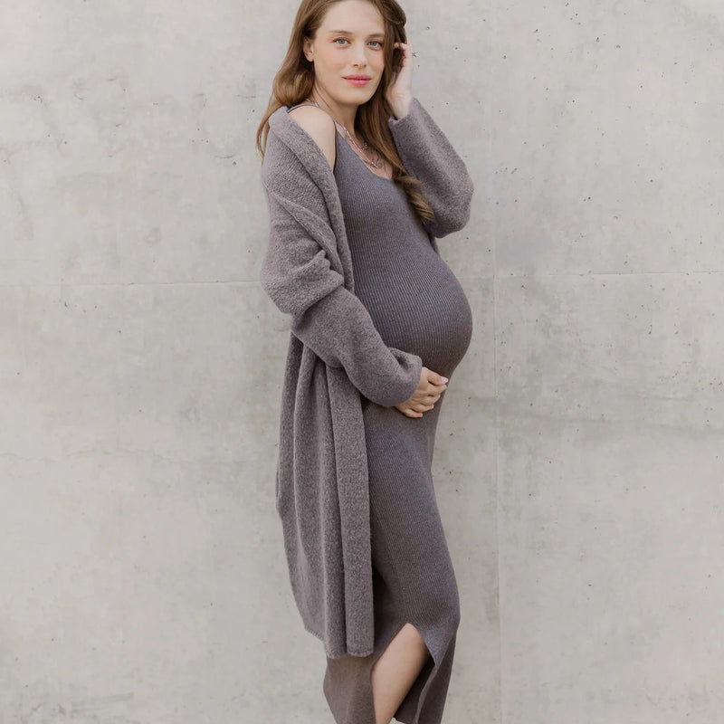 2-in-1 Nursing + Maternity Knit Midi Dress