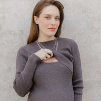 2-in-1 Nursing + Maternity Knit Midi Dress