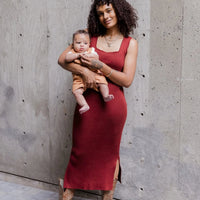 2-in-1 Nursing + Maternity Knit Midi Dress