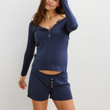 The Long Sleeve Pointelle Henley