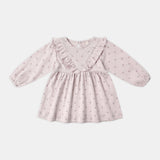 Long Sleeve Ruffle V Dress