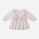 Long Sleeve Ruffle V Dress