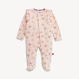 Floral Velour Magnetic Footie