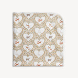 Animal Hearts Organic Cotton Baby Blanket