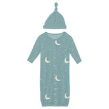 Print Layette Gown Converter & Single Knot Hat Set