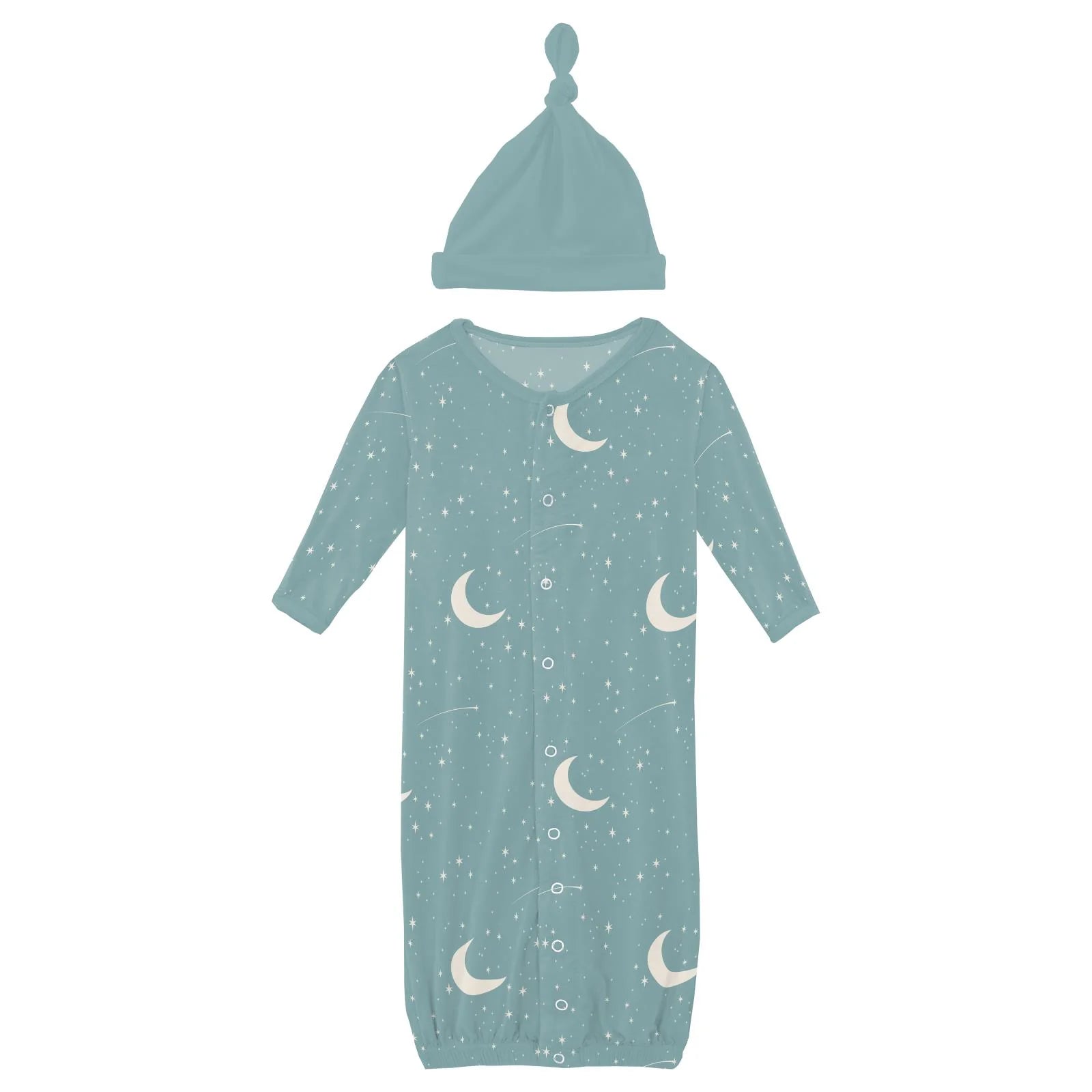 Print Layette Gown Converter & Single Knot Hat Set