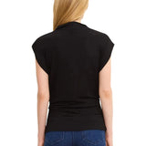 Michael Stars Mina Mock Neck Shoulder Top, Black
