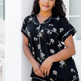 Women’s Short Sleeve Pajama Set in Big Midnight Magnolia