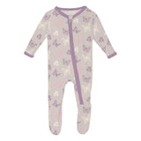 Print  Footie with Zipper