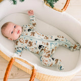 Print Footie with 2 Way Zipper