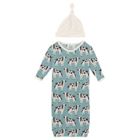 Print Layette Gown Converter & Single Knot Hat Set