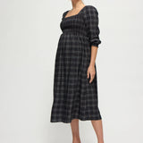 The Breeze Ruffle Sleeve Midi Maternity Dress
