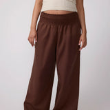 Porto Smocked Waist Linen Maternity Pant