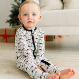 Print Convertible Coverall in Moonlight Penguin