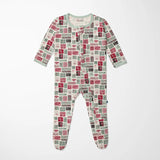 Print Footie with 2 Way Zipper in Natural Christmas Gifts