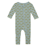 Print Convertible Coverall in Spring Sky Croc + Friends