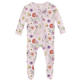 Print  Footie with Zipper