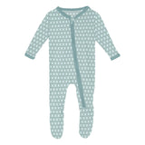 Print  Footie with Zipper
