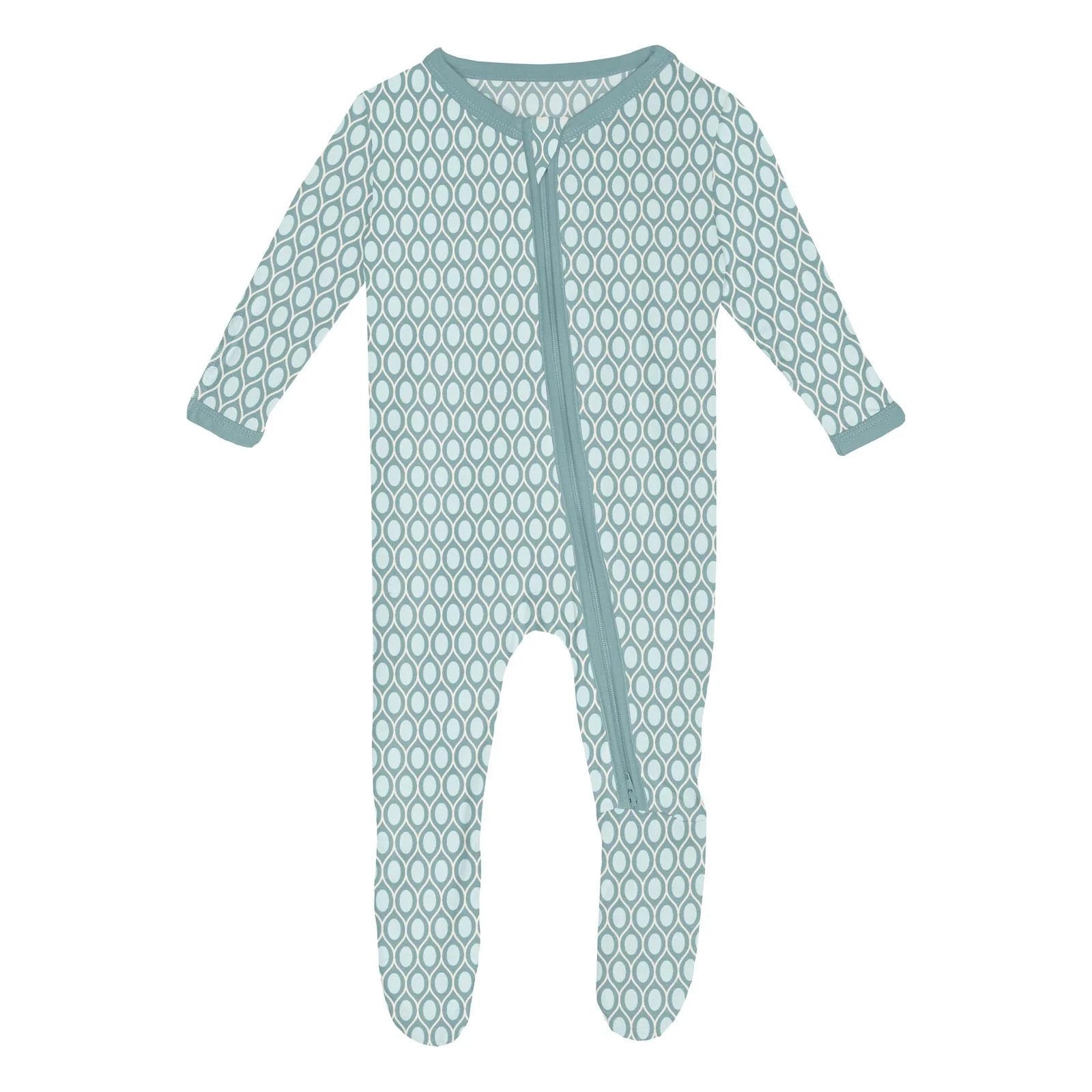 Print  Footie with Zipper