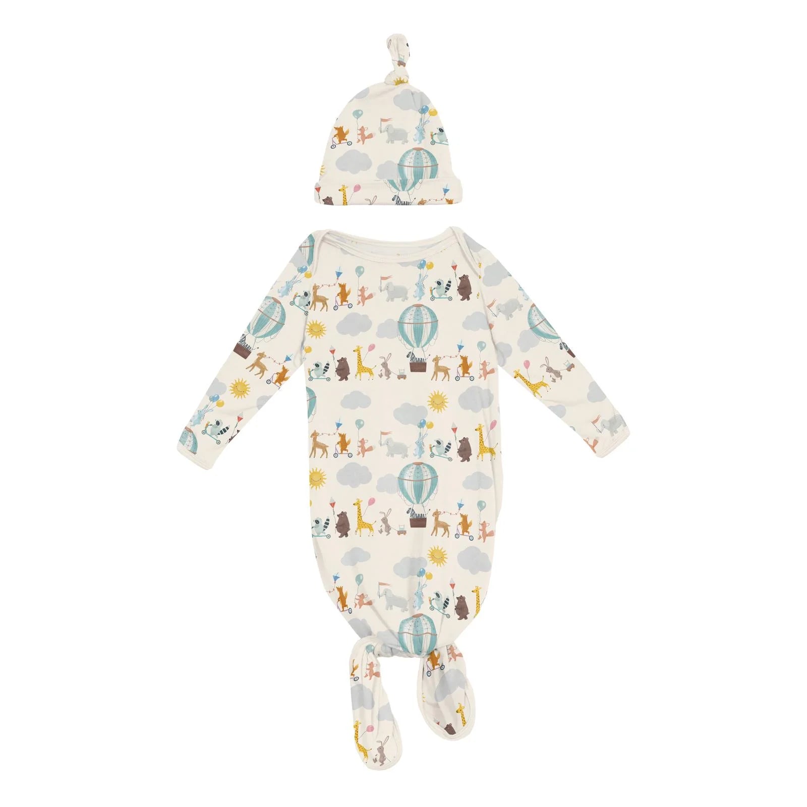 Print Layette Gown Converter & Single Knot Hat Set