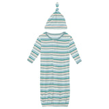 Print Layette Gown Converter & Single Knot Hat Set