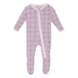 Print  Footie with Zipper