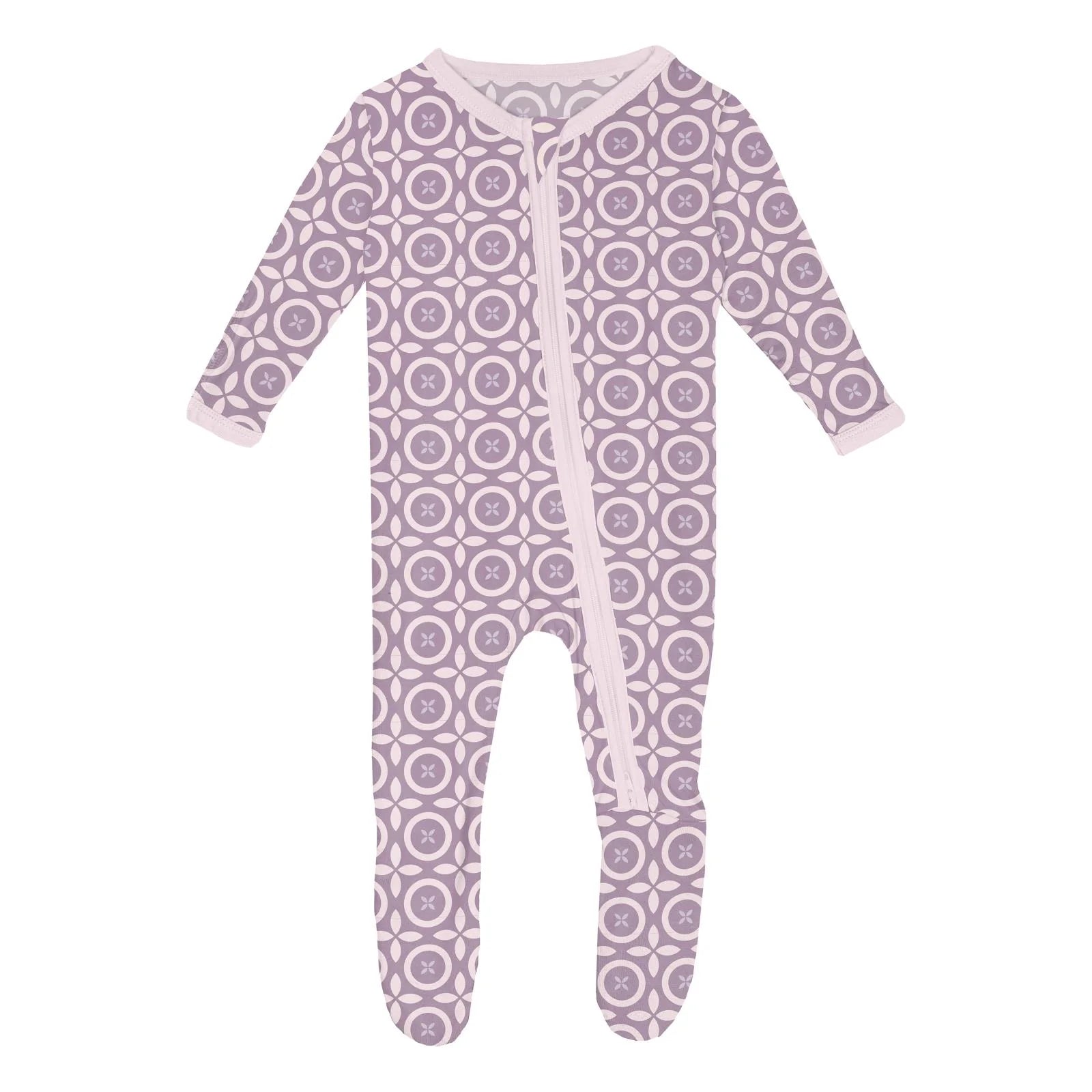 Print  Footie with Zipper