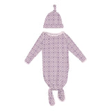 Print Layette Gown Converter & Single Knot Hat Set