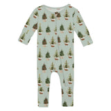 Print Convertible Coverall in Aloe Rustic Trees