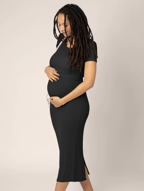 Olivia Ribbed Bamboo 2-in-1 Maternity + Nursing Dress