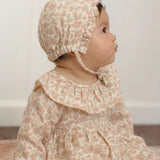 Woven Ruffle Bonnet Pink Blossom