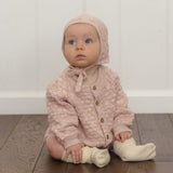 Bubble Knit Cardigan, Rose Speckle