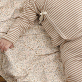 Kimono Wrap Set, Almond Stripe