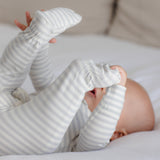 Zip Footie, Cloud Stripe