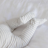Zip Footie, Cloud Stripe