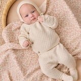 Knit Wrap Top + Pant Set Natural
