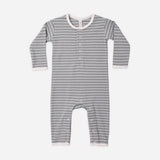 Ribbed Baby Jumpsuit Slate Microstripe