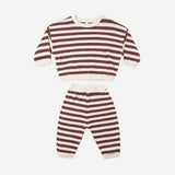 Waffle Slouch Set Black Cherry Stripe