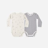 Ribbed Bodysuit, 2 Pack Slate Microstripe, Celestial