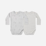 Jersey Bodysuit, 2 Pack Squirrel, Cloud Stripe