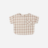 Woven Boxy Top, Rustic Plaid