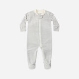 Zip Footie, Cloud Stripe