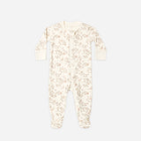 Zip Footie, Floral Vine